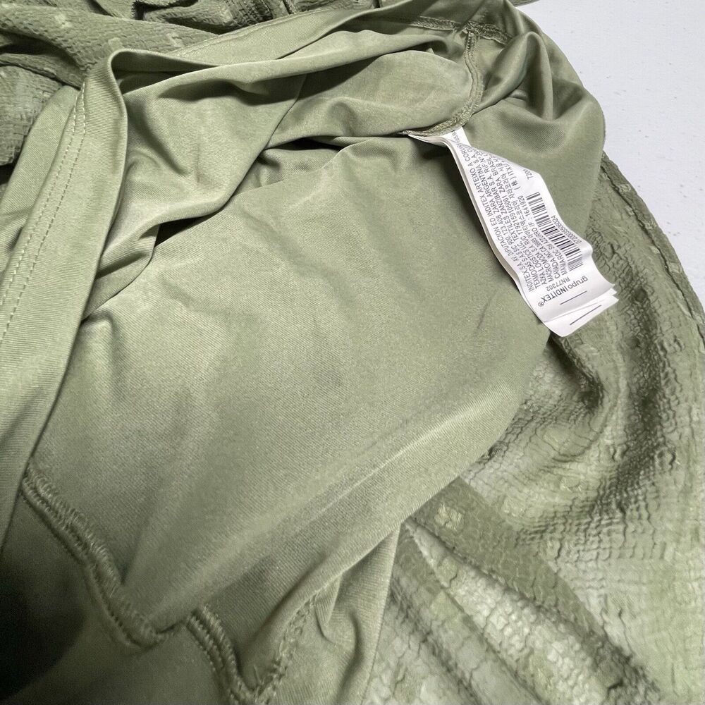 ZARA Green Dotted Mesh Mini Dress Lined Long Sleeve Women’s S - Picture 6 of 8